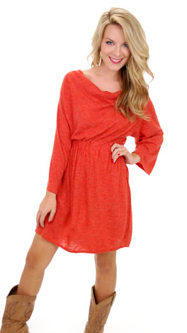 Fancy Free Sweater Dress, Rust