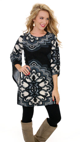 Kaleidoscope Dress, Black Knit