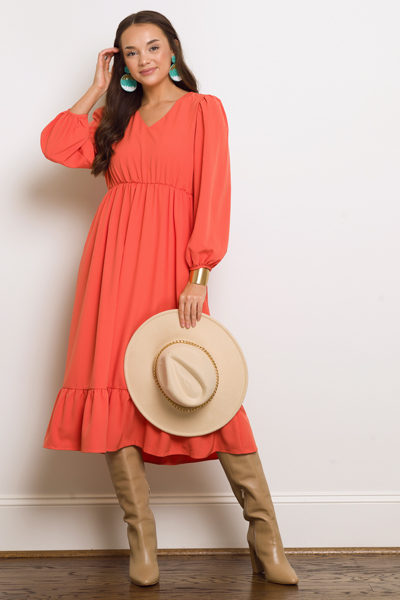 Tyson Dress, Coral