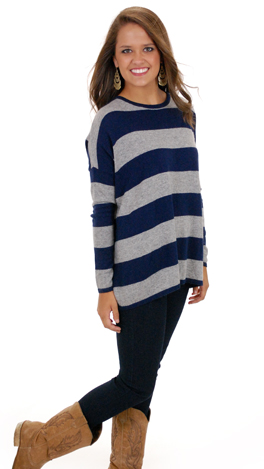 Stripe it Up Sweater, Navy