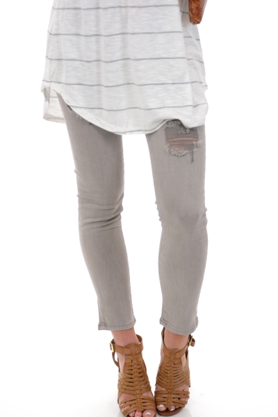 Karlie Distressed Jeans, Gray