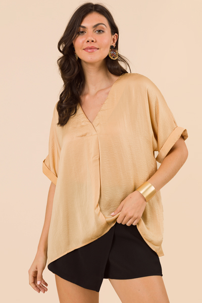 Amaze Me Silky Blouse, Taupe