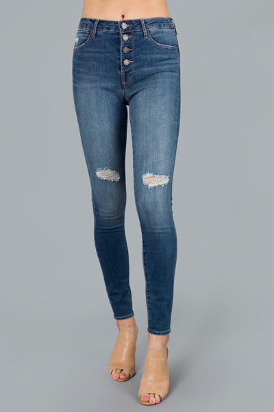 Britney Button Fly Skinny, Medium