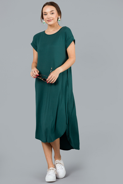 Kaysen Ribbed Midi, Hunter Green