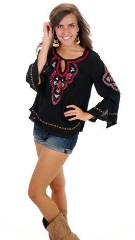 Stitched in Time Top, Black