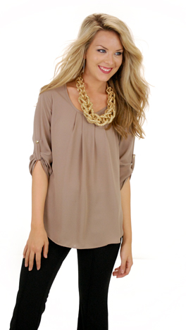 Strong Points Top, Taupe