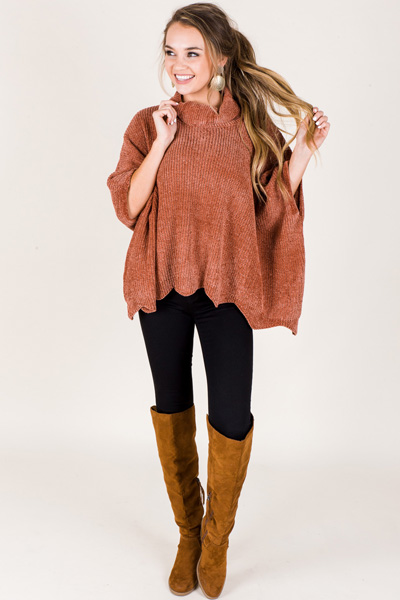 Savvy Scalloped Chenille, Rust