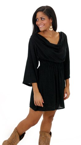 Fancy Free Sweater Dress, Black