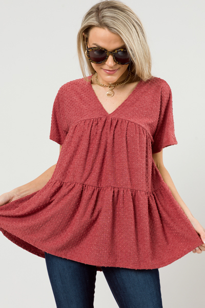 Stretchy Swiss Babydoll, Rust