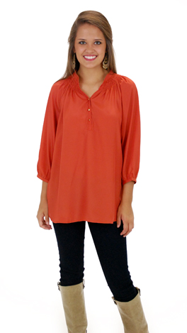 Here To Stay-ple Blouse, Rust