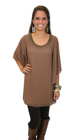 Taupe-fully Frock