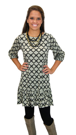 Tinley Tunic, Black Print
