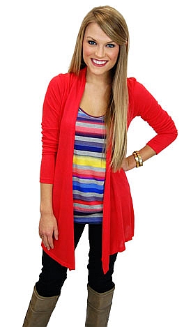 Necessity Cardigan, Tomato