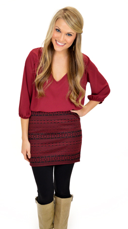 Short and Sweet Skirt, Wine