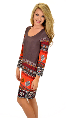 The Cassie Dress, Brown