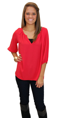 Dobby Blouse, Red