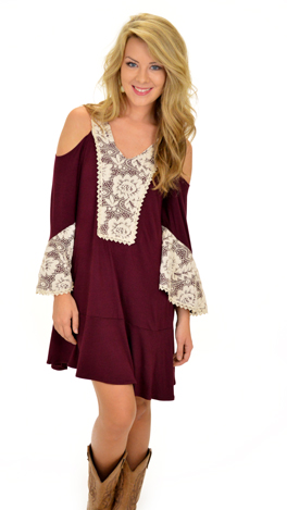 Judith March Merlot She Goes Dress