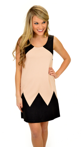 Leather Trim Dress