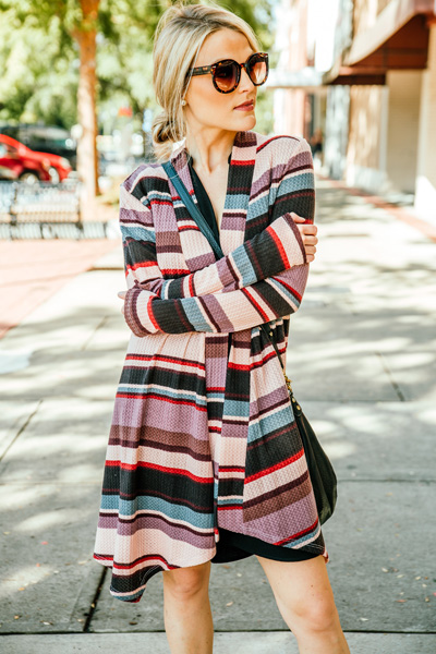 Plum Stripes Cardi