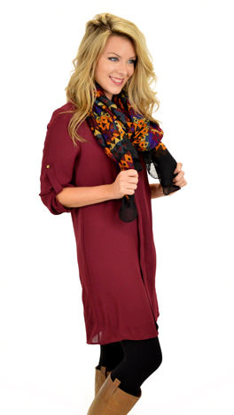 Mainstreet Dress, Burgundy