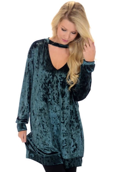 Evergreen Velvet Dress