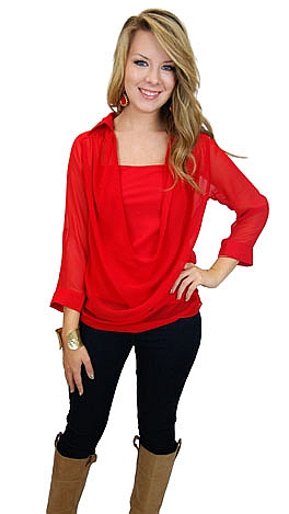 Ruby Red Blouse