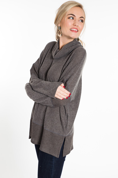 Brushed Thermal Turtleneck, Charcoal