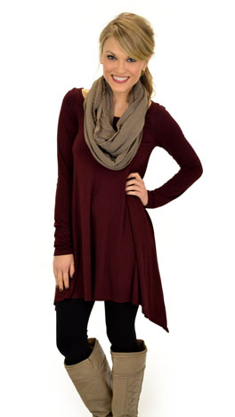 Taking Flight Tunic, Wine