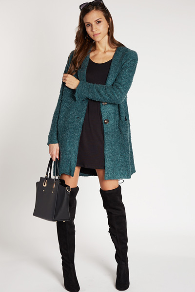 Teal Boucle Jacket