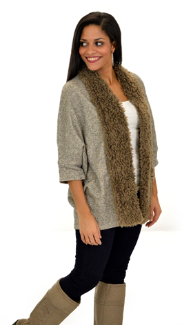 Sherpa Chic Cardigan, Mocha