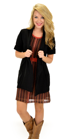 Short Stop Cardigan, Black