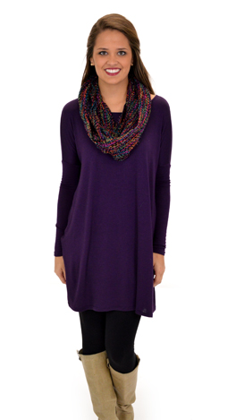 Box Tunic, Eggplant