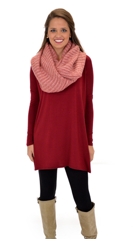 Box Tunic, Burgundy