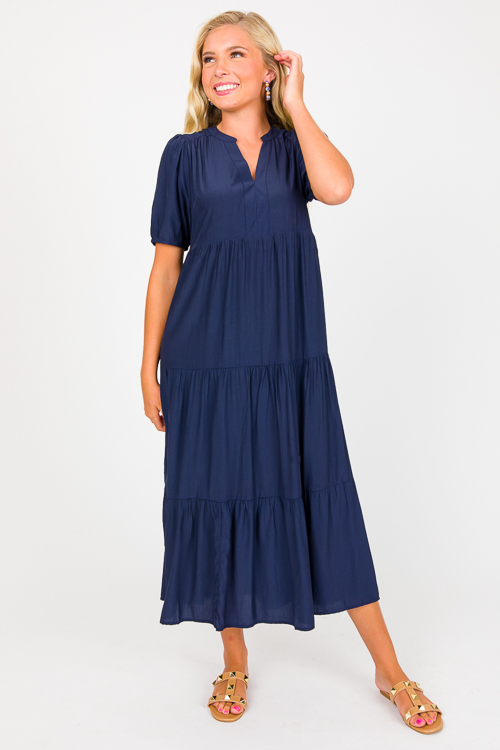 Jessa Midi, Navy - New Arrivals - The Blue Door Boutique