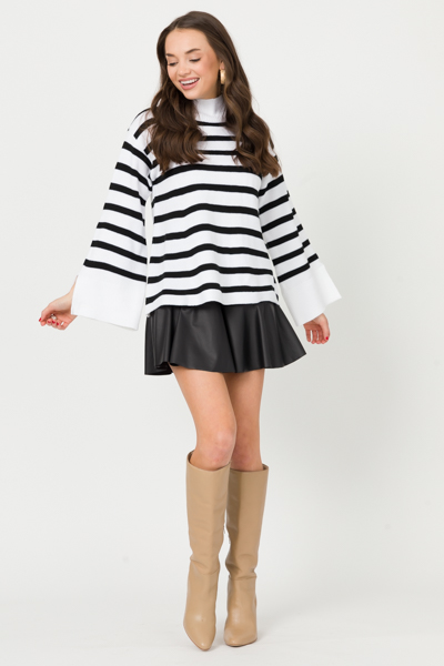 Wide Sleeve Stripe Sweater