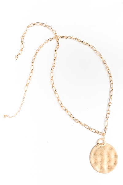 Disk Chain Necklace, Gold