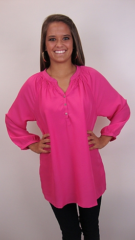 Here To Stay-ple Blouse, Pink