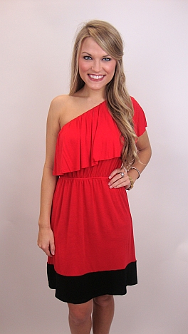 Best Basic One Shoulder, Red
