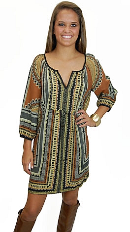 Goodness Gracious Dress, Brown