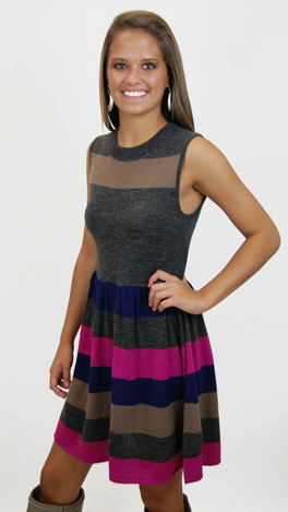 Savannah Sweater Dress, Gray