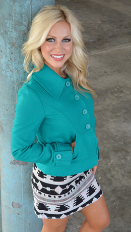 Peacock Cropped Coat