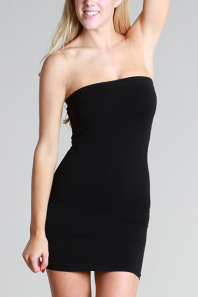 Famous Strapless Slip, Black