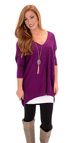 Coal Miner Sweater, Plum