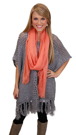 Holded Out Poncho, Charcoal