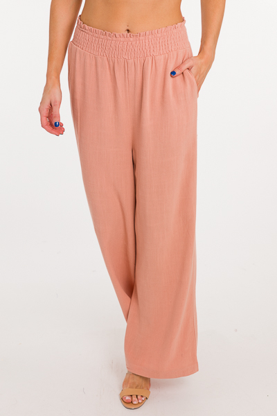 Rosa Linen Pants, Salmon