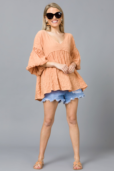 Boho Puffed Babydoll, Desert