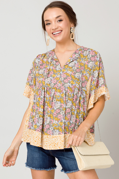 Double Floral Mix Top