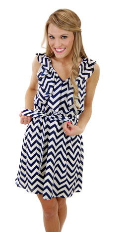Harbour Town Dress, Navy
