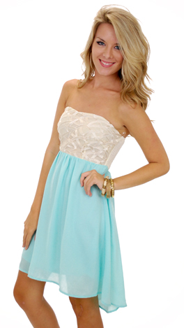 Love Letters Dress, Aqua