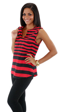 Earn Your Stripes Top, Red